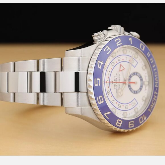 NEW CONDITION ROLEX MENS YACHT MASTER BLUE 44MM WATCH - Picture 7 of 9